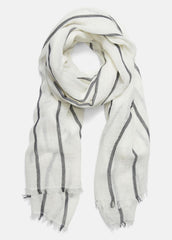 Cotton Gauze Awning Stripe Scarf in Scarves & Hats - PAPYRUS/COASTAL BLUE | VINCE Women
