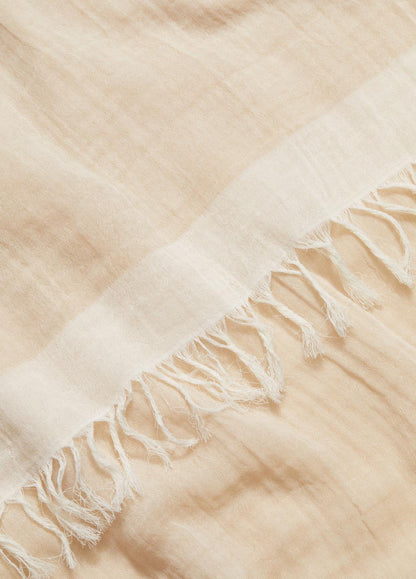 Border-Stripe Cotton Scarf in Scarves & Hats - OPTIC WHITE/WHITE OAK | VINCE Women