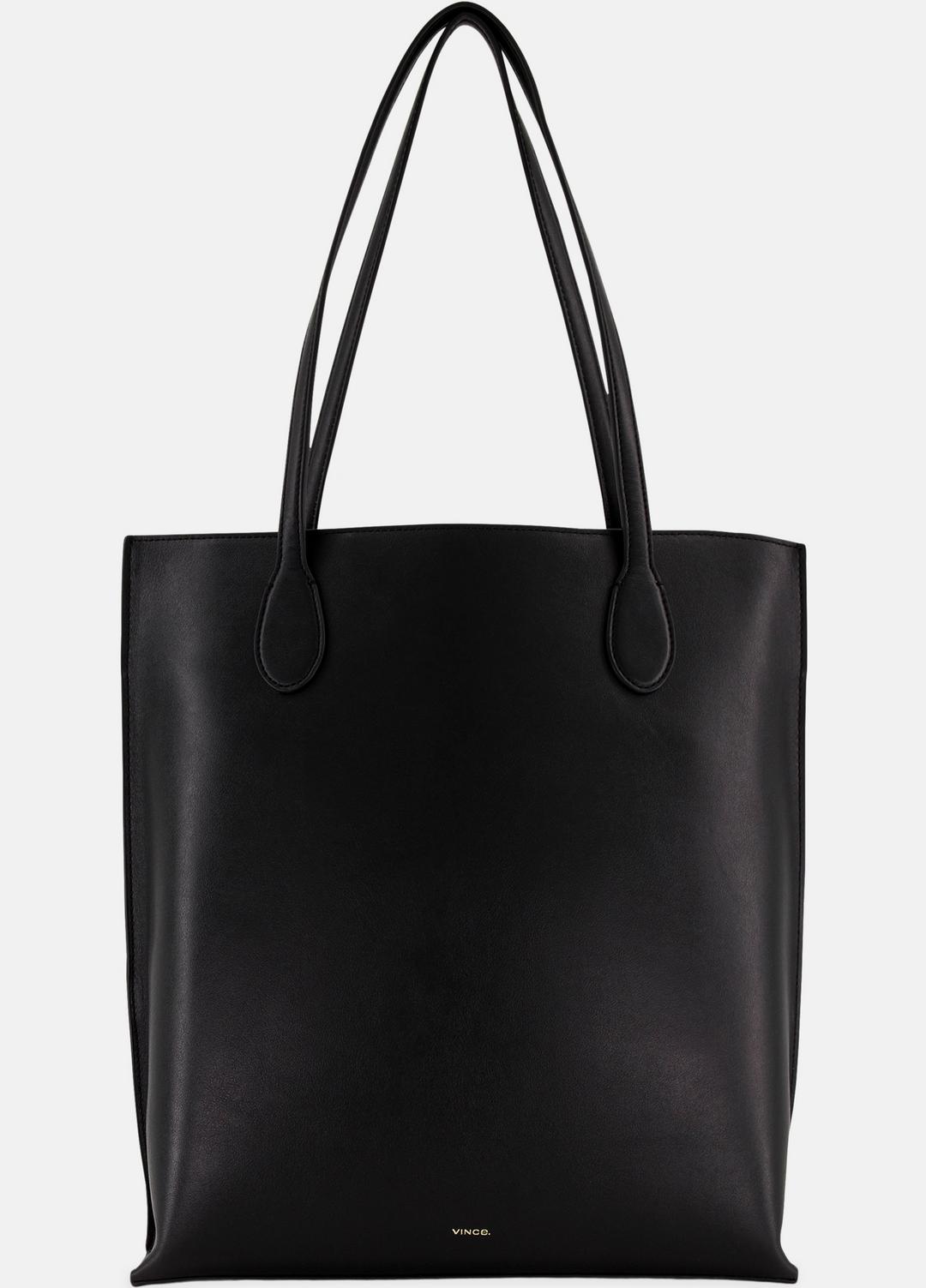 Athene Nappa Leather Tote in Handbags - BLACK | VINCE Women