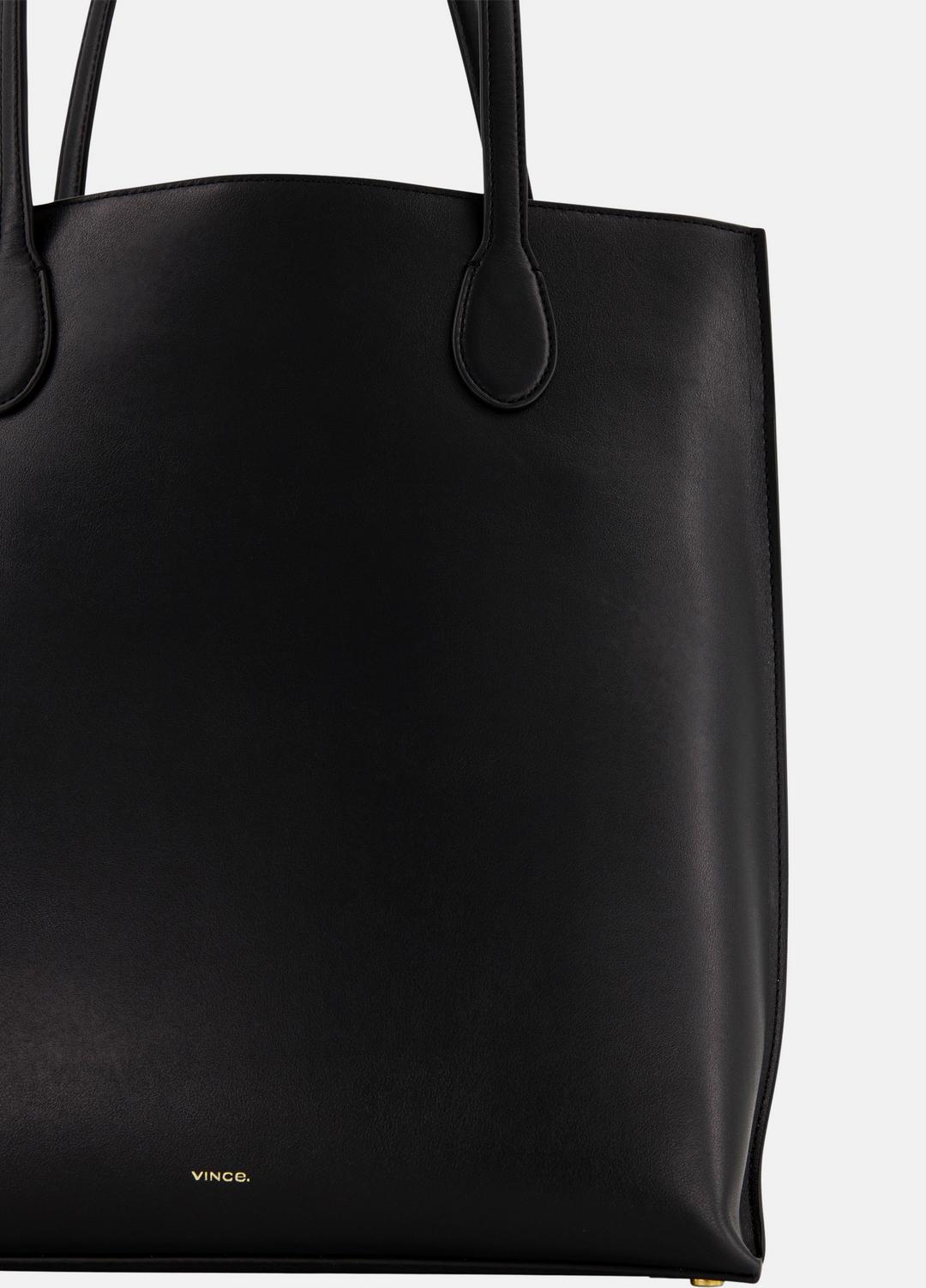 Athene Nappa Leather Tote in Handbags - BLACK | VINCE Women