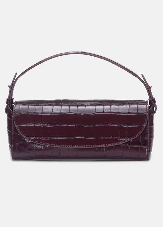 Sabrina Croc-Embossed Leather Mini Top-Handle Bag in Handbags - BORDEAUX | VINCE Women