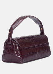 Sabrina Croc-Embossed Leather Mini Top-Handle Bag in Handbags - BORDEAUX | VINCE Women