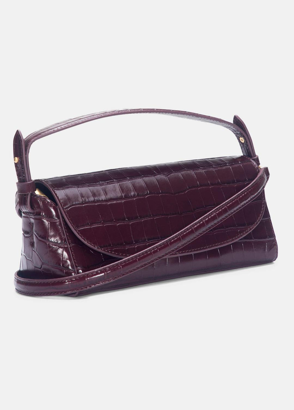 Sabrina Croc-Embossed Leather Mini Top-Handle Bag in Handbags - BORDEAUX | VINCE Women