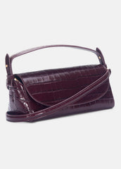 Sabrina Croc-Embossed Leather Mini Top-Handle Bag in Handbags - BORDEAUX | VINCE Women