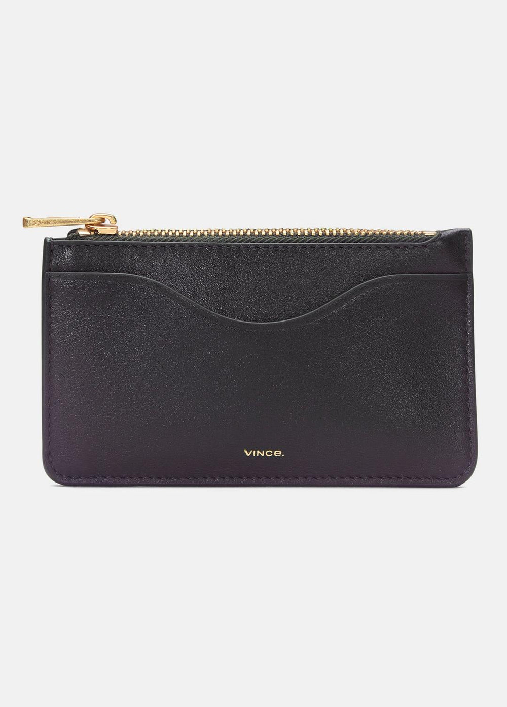 Leather Zip-Top Card Case in Handbags - CACAO | VINCE Women