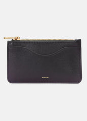 Leather Zip-Top Card Case in Handbags - CACAO | VINCE Women