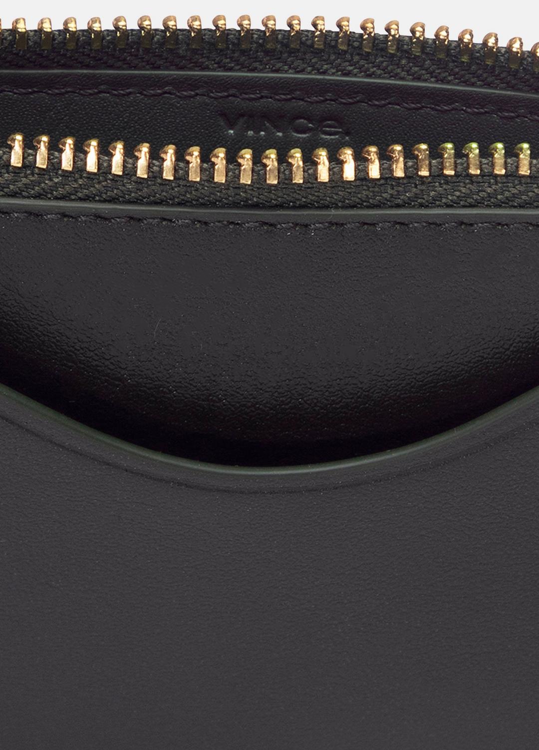 Leather Zip-Top Card Case in Handbags - CACAO | VINCE Women
