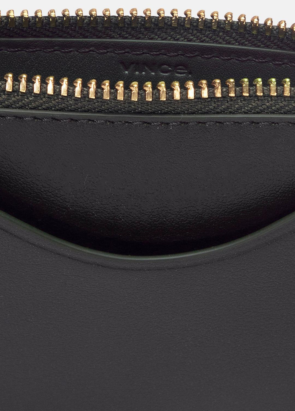 Leather Zip-Top Card Case in Handbags - CACAO | VINCE Women