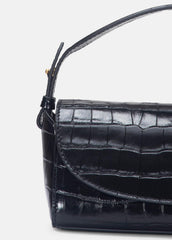 Sabrina Croc-Embossed Leather Mini Top-Handle Bag in Handbags - BLACK | VINCE Women