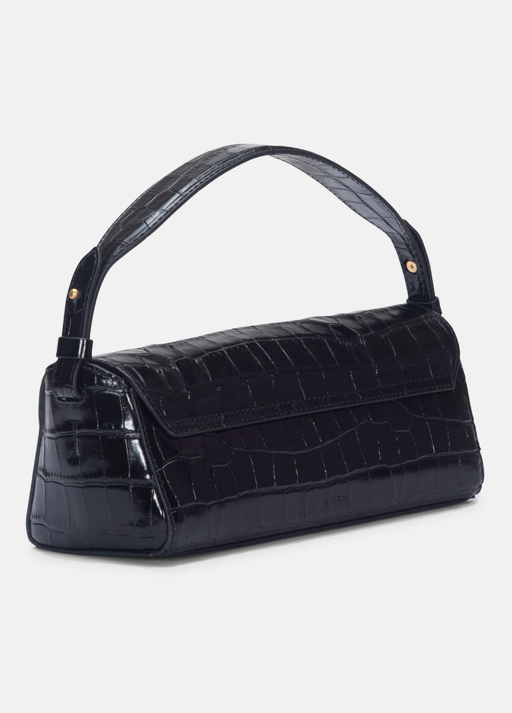 Sabrina Croc-Embossed Leather Mini Top-Handle Bag in Handbags - BLACK | VINCE Women