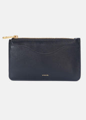 Leather Zip-Top Card Case in Handbags - BLACK | VINCE Women