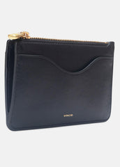 Leather Zip-Top Card Case in Handbags - BLACK | VINCE Women