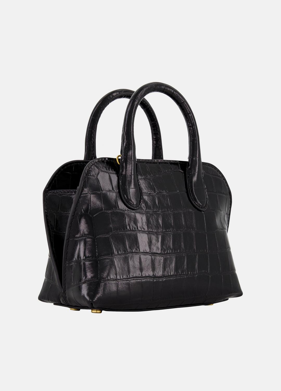 Delphine Croc-Embossed Leather Mini Bag in Matching Sets - BLACK | VINCE Women