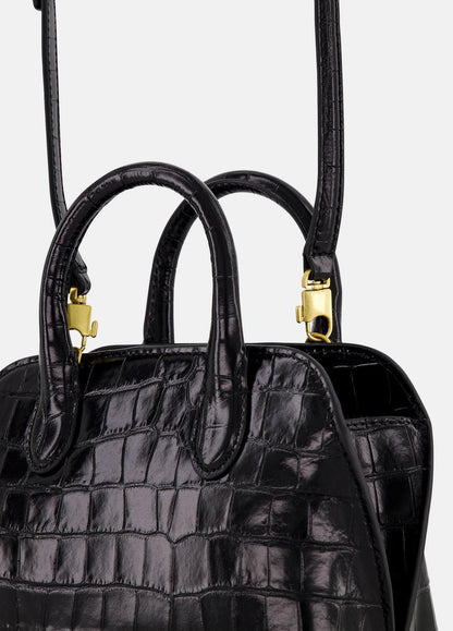 Delphine Croc-Embossed Leather Mini Bag in Matching Sets - BLACK | VINCE Women