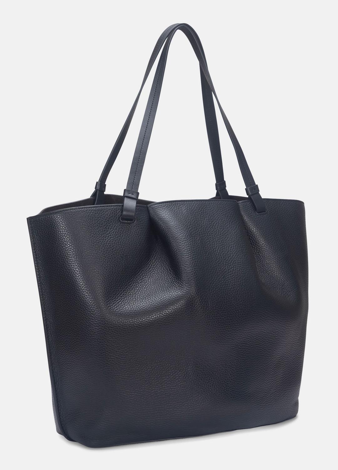 Ava Leather Tote in Handbags - BLACK | VINCE Women