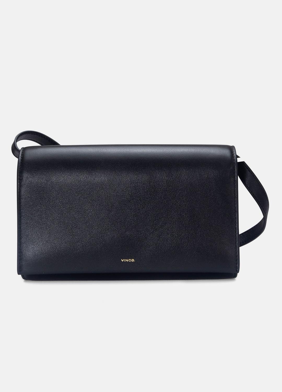 Leather Crossbody Wallet in Handbags - BLACK | VINCE Women