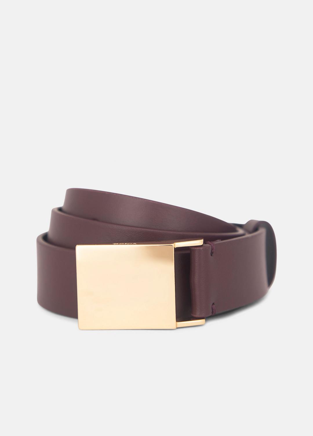 Women's 30mm Plaque Leather Belt in Belts - FIG | VINCE Women
