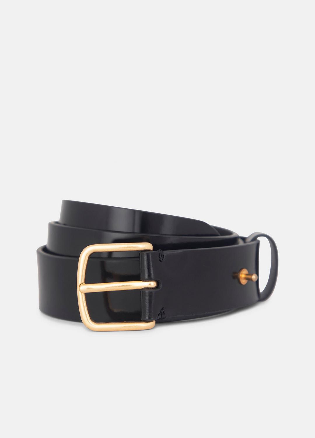 Women's 32mm Smooth Leather Belt in Belts - BLACK | VINCE Women