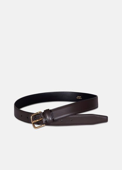 Women’s 32mm Stitched Leather Belt in Belts - CACAO BROWN | VINCE Women