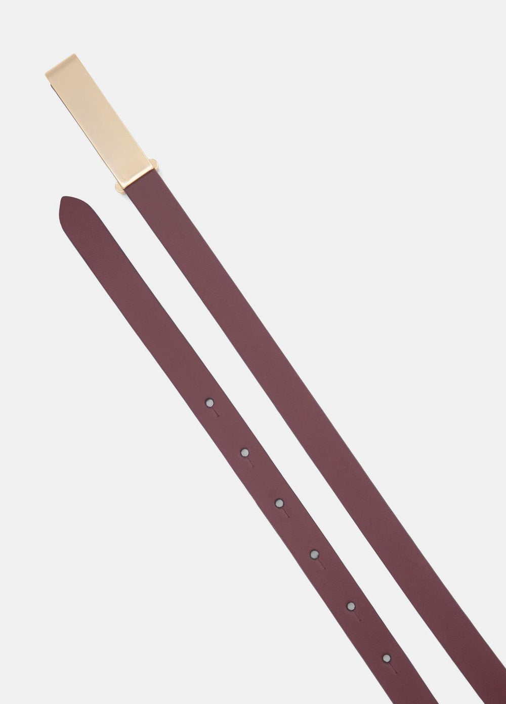 Women's 15mm Elongated Plaque Leather Belt in Belts - BORDEAUX | VINCE Women