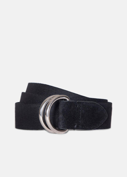 Women’s 30mm Webbing D-Ring Belt in Belts - BLACK | VINCE Women