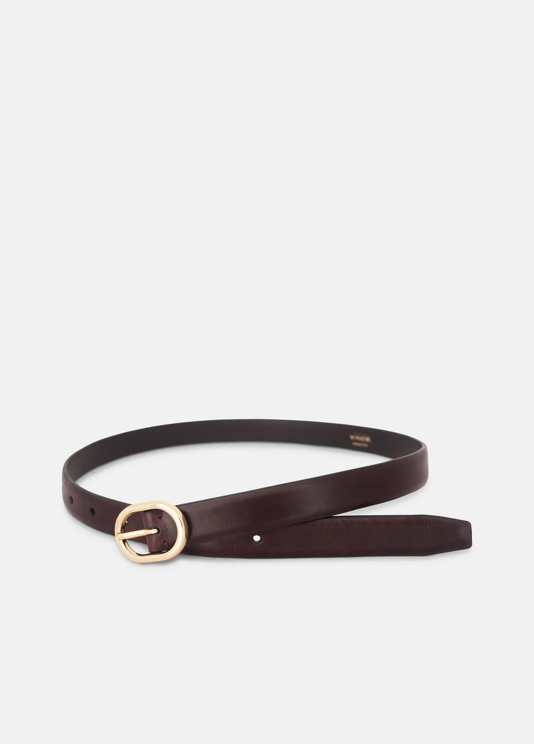 Women's 20mm Spazzolato Leather Belt in Belts - BORDEAUX | VINCE Women