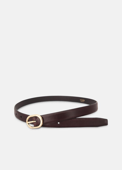 Women's 20mm Spazzolato Leather Belt in Belts - BORDEAUX | VINCE Women