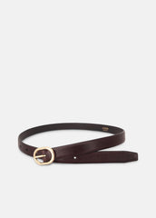 Women's 20mm Spazzolato Leather Belt in Belts - BORDEAUX | VINCE Women