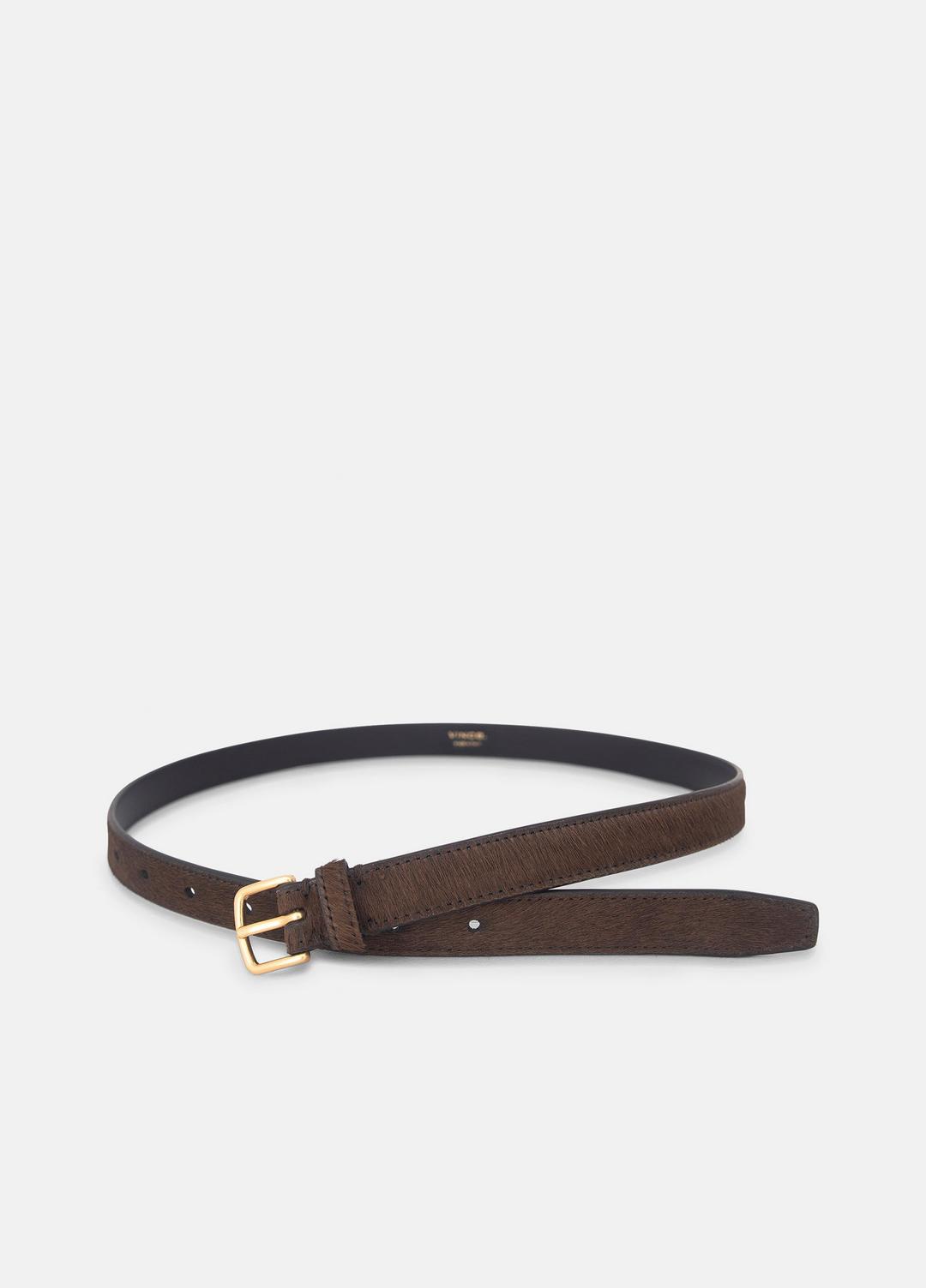 Women's 20mm Calf Hair Belt in Belts - CACAO BROWN | VINCE Women