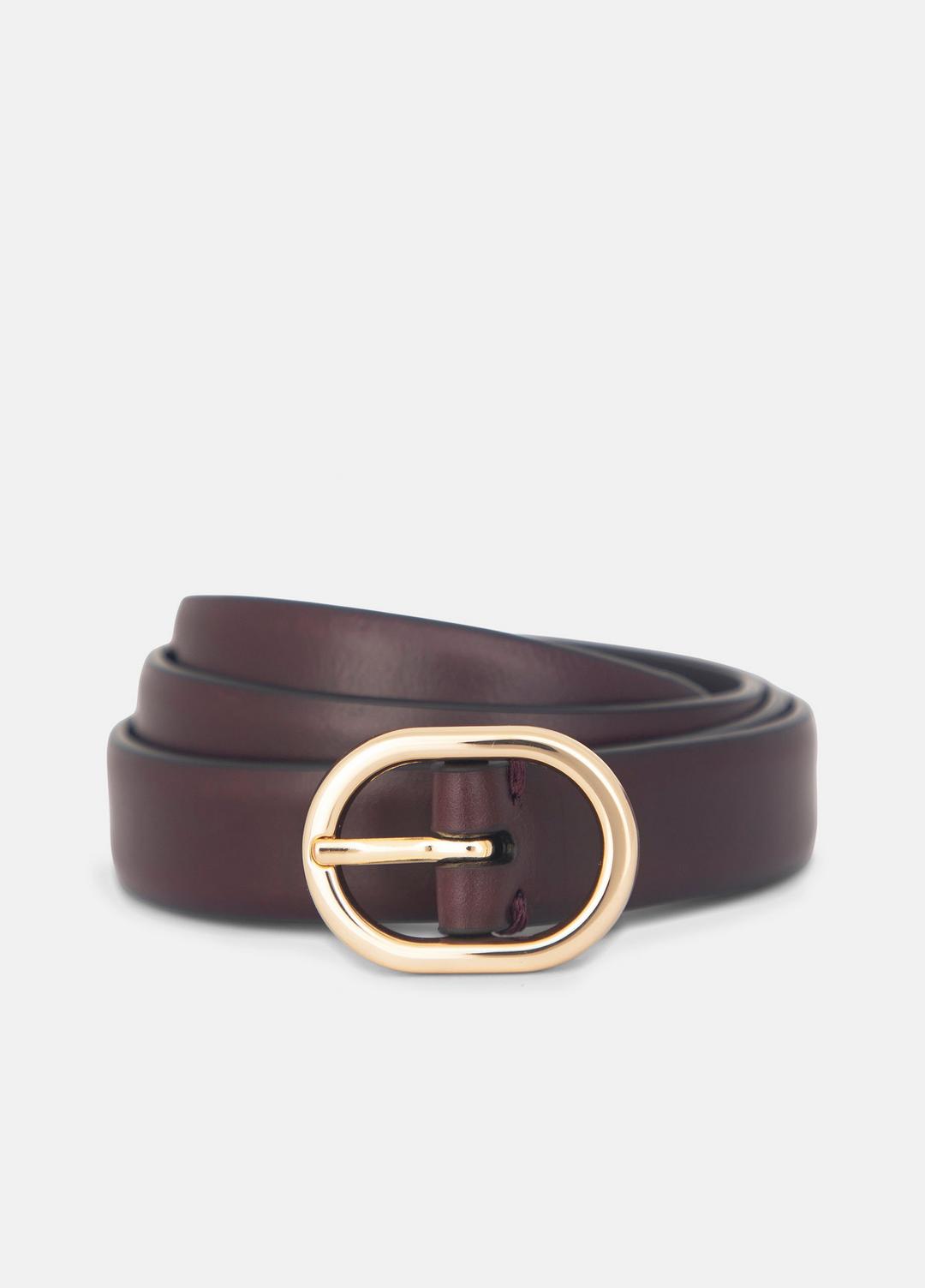 Women's 20mm Spazzolato Leather Belt in Belts - CACAO BROWN | VINCE Women