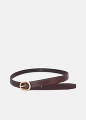 Women's 20mm Spazzolato Leather Belt in Belts - CACAO BROWN | VINCE Women