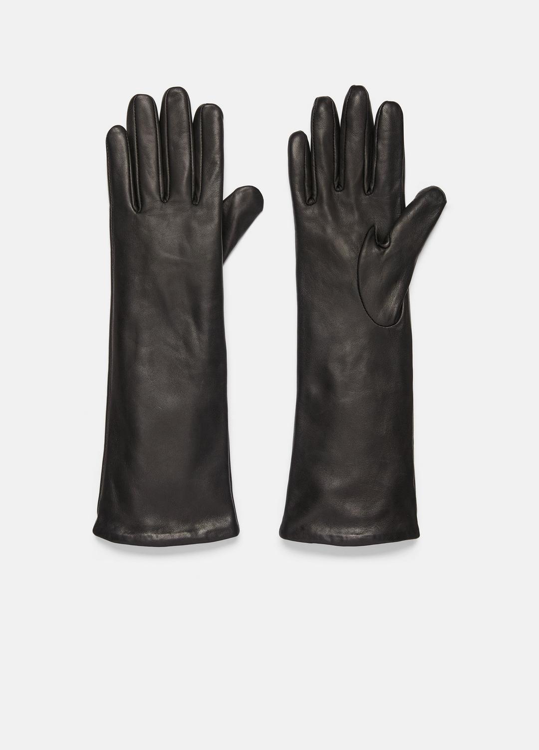 Cashmere-Lined Medium Leather Glove in Gloves - BLACK | VINCE Women