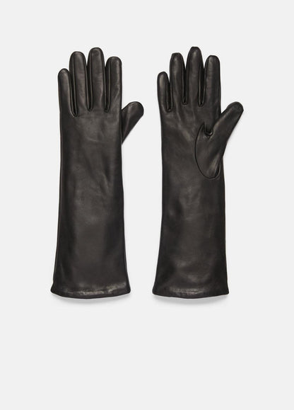 Cashmere-Lined Medium Leather Glove in Gloves - BLACK | VINCE Women