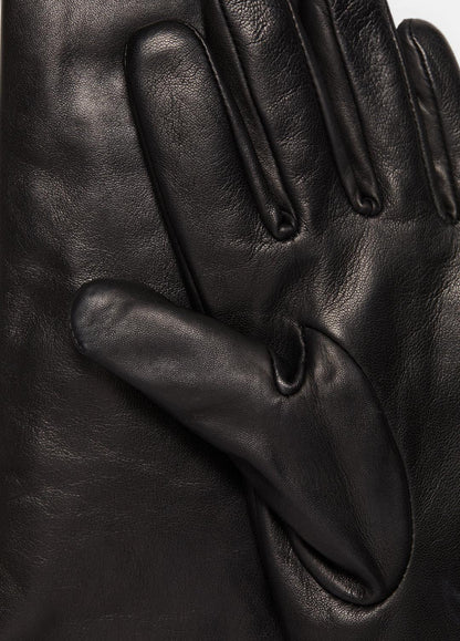 Cashmere-Lined Medium Leather Glove in Gloves - BLACK | VINCE Women