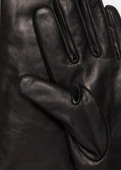 Cashmere-Lined Medium Leather Glove in Gloves - BLACK | VINCE Women