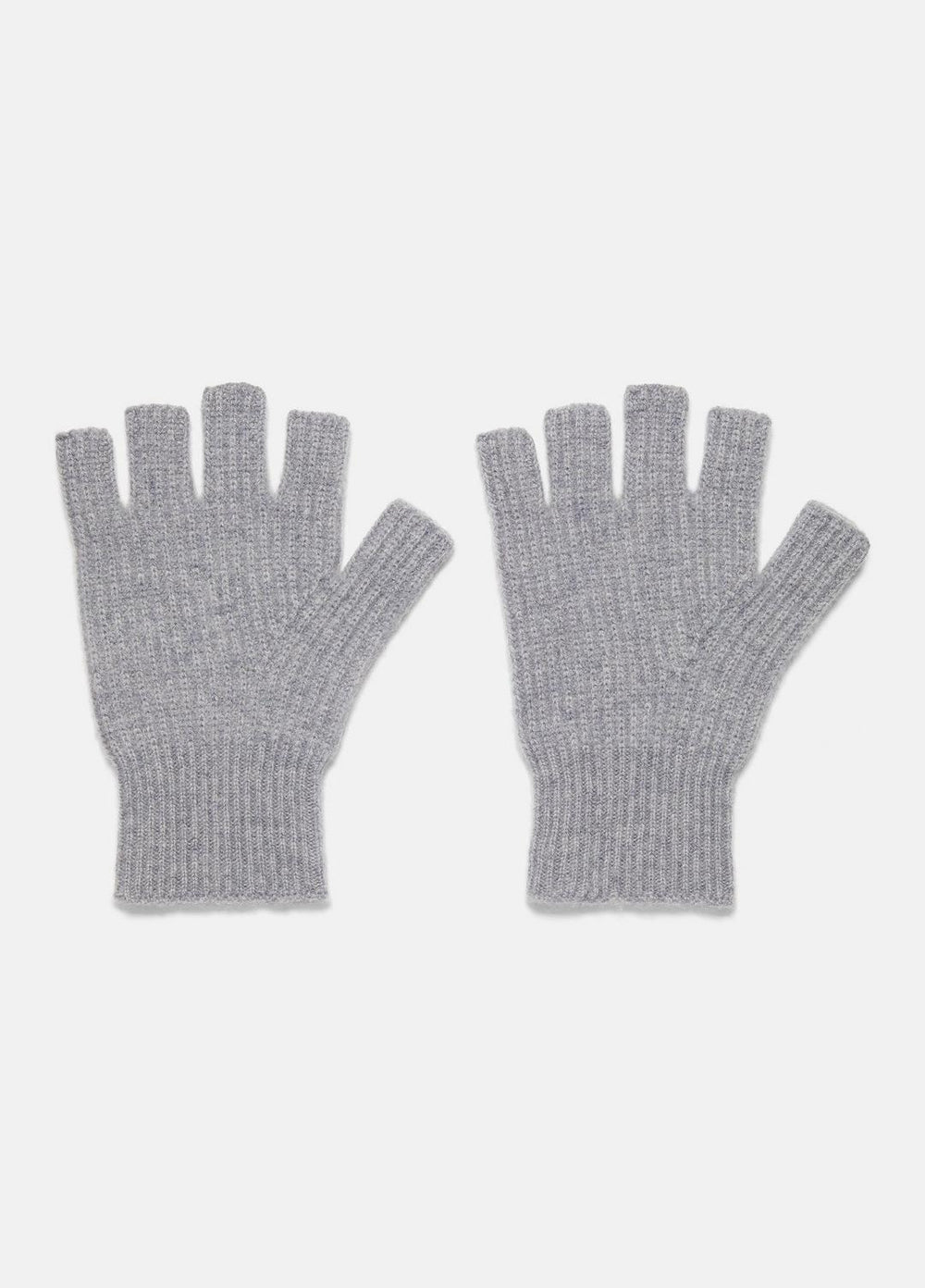 Plush Cashmere Rib-Knit Fingerless Glove in Gloves - GREY | VINCE Women
