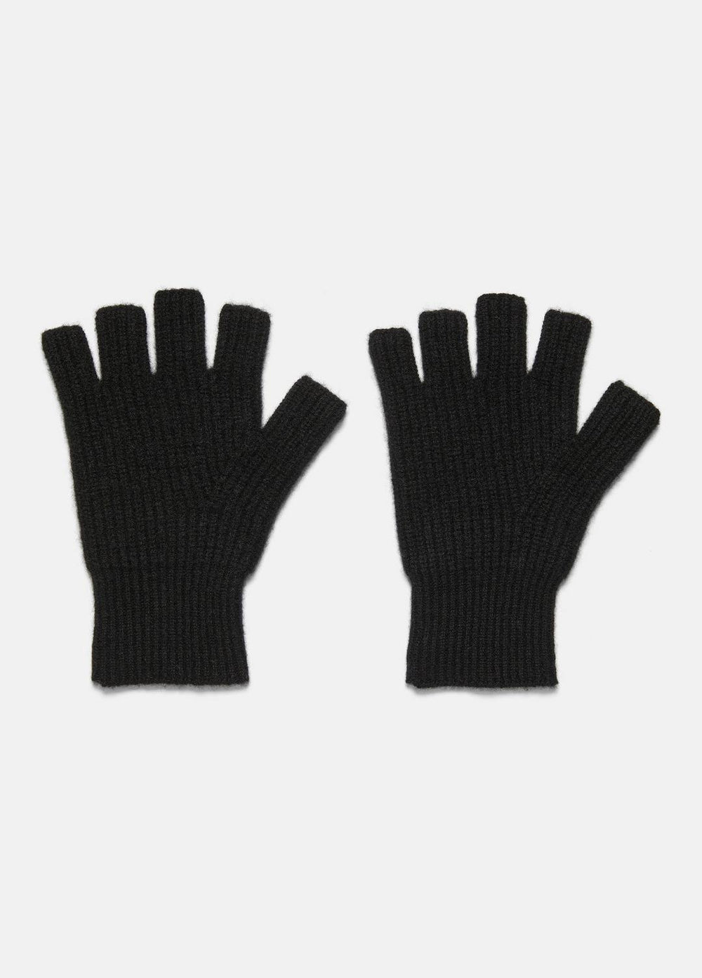 Plush Cashmere Rib-Knit Fingerless Glove in Gloves - BLACK | VINCE Women
