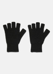 Plush Cashmere Rib-Knit Fingerless Glove in Gloves - BLACK | VINCE Women