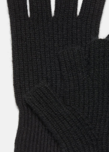 Plush Cashmere Rib-Knit Fingerless Glove in Gloves - BLACK | VINCE Women