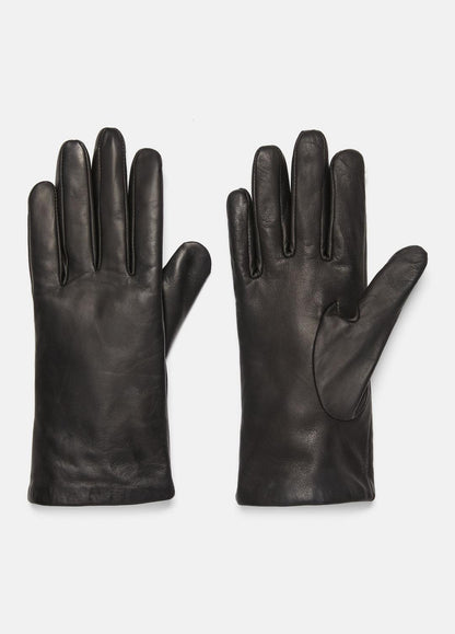 Cashmere-Lined Short Leather Glove in Gloves - BLACK | VINCE Women