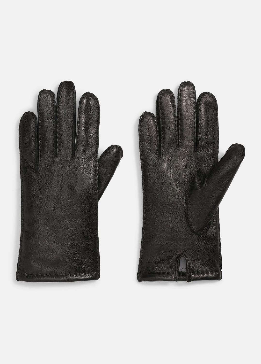 Cashmere-Lined Leather Driving Glove in Gloves - BLACK | VINCE Women