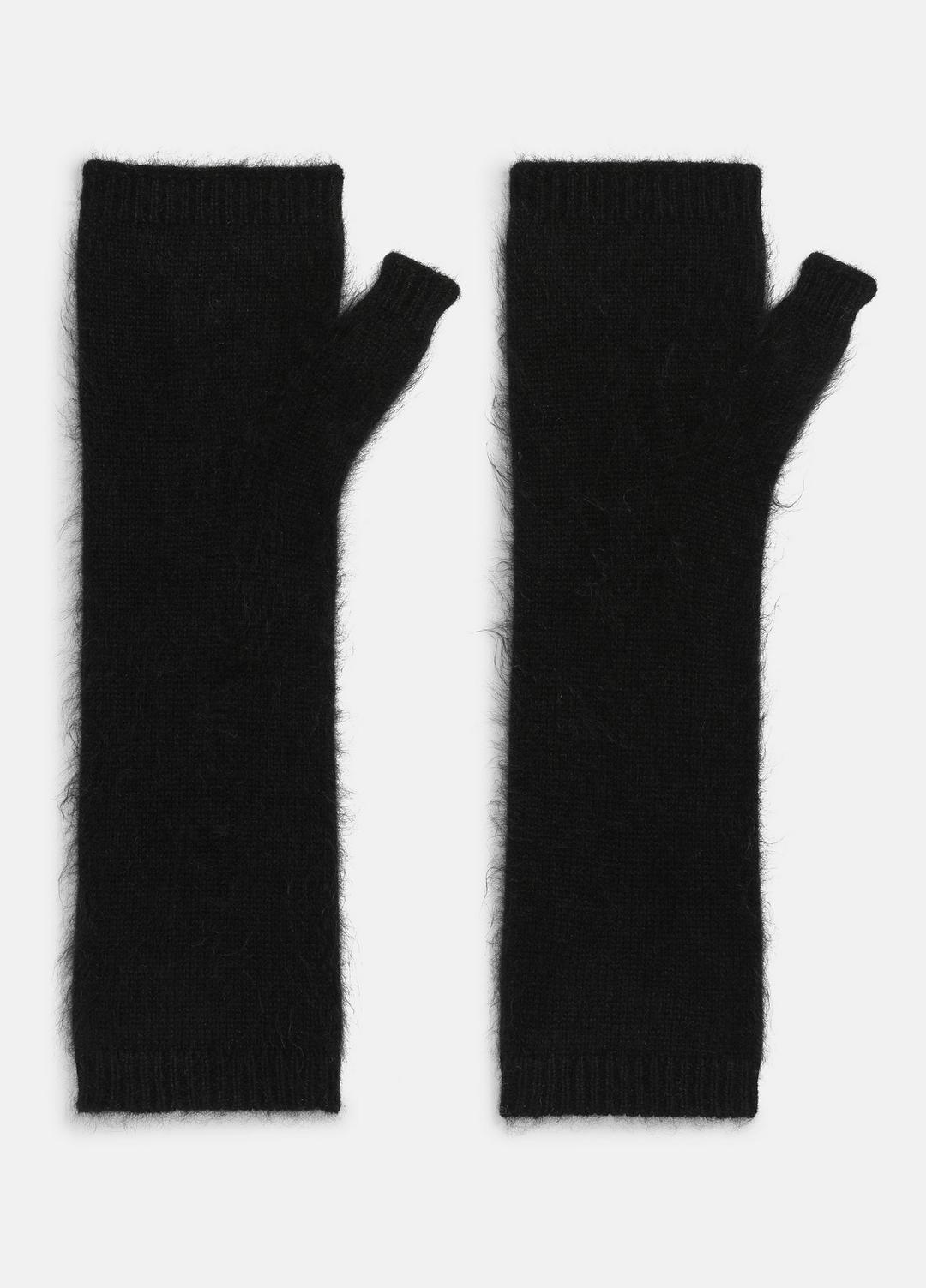 Brushed Cashmere Arm Warmers in Gloves - BLACK | VINCE Women