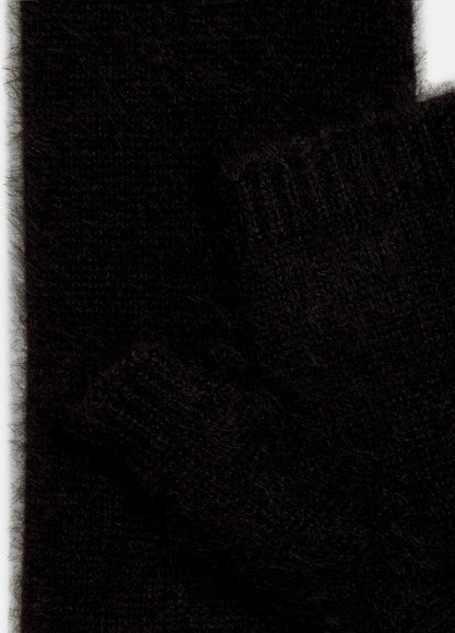 Brushed Cashmere Arm Warmers in Gloves - BLACK | VINCE Women