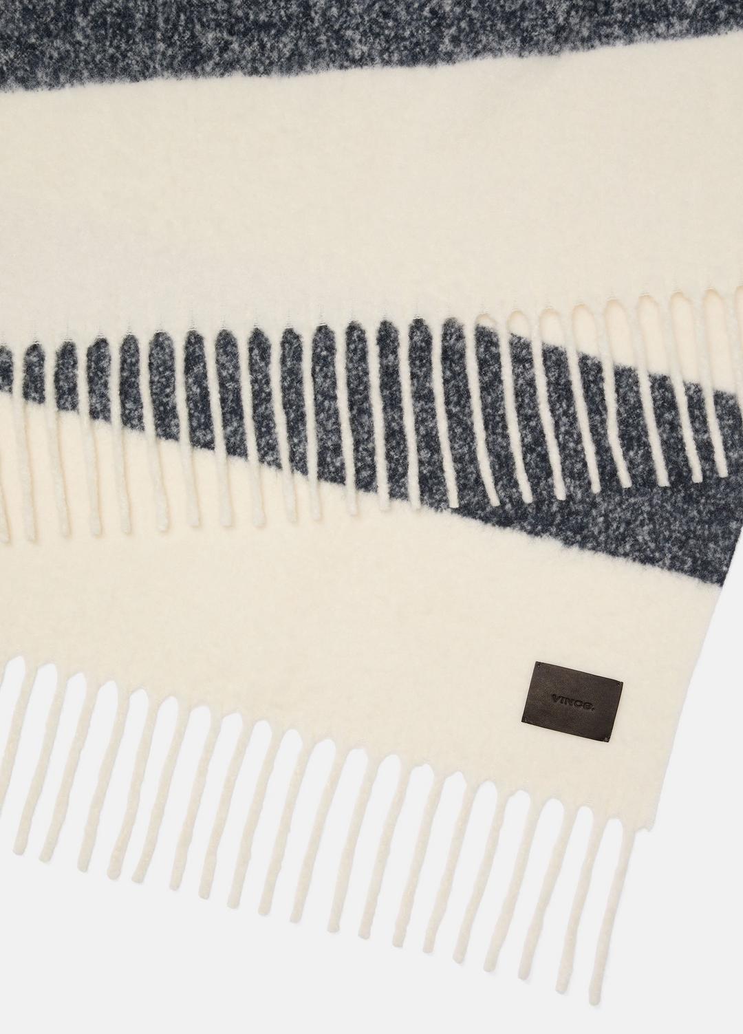 Brushed Alpaca-Blend Throw in Pillows & Blankets - WHITE/BLACK | VINCE Women