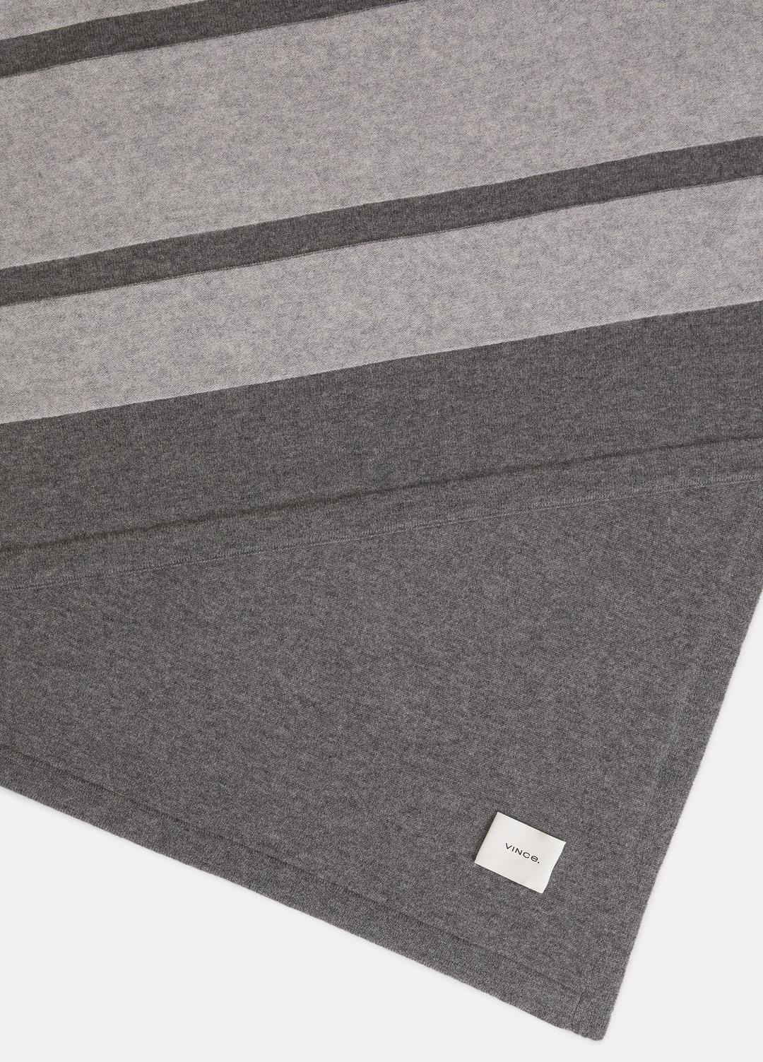 Cashmere Jersey Stripe Throw in Pillows & Blankets - MEDIUM HEATHER GREY | VINCE Women
