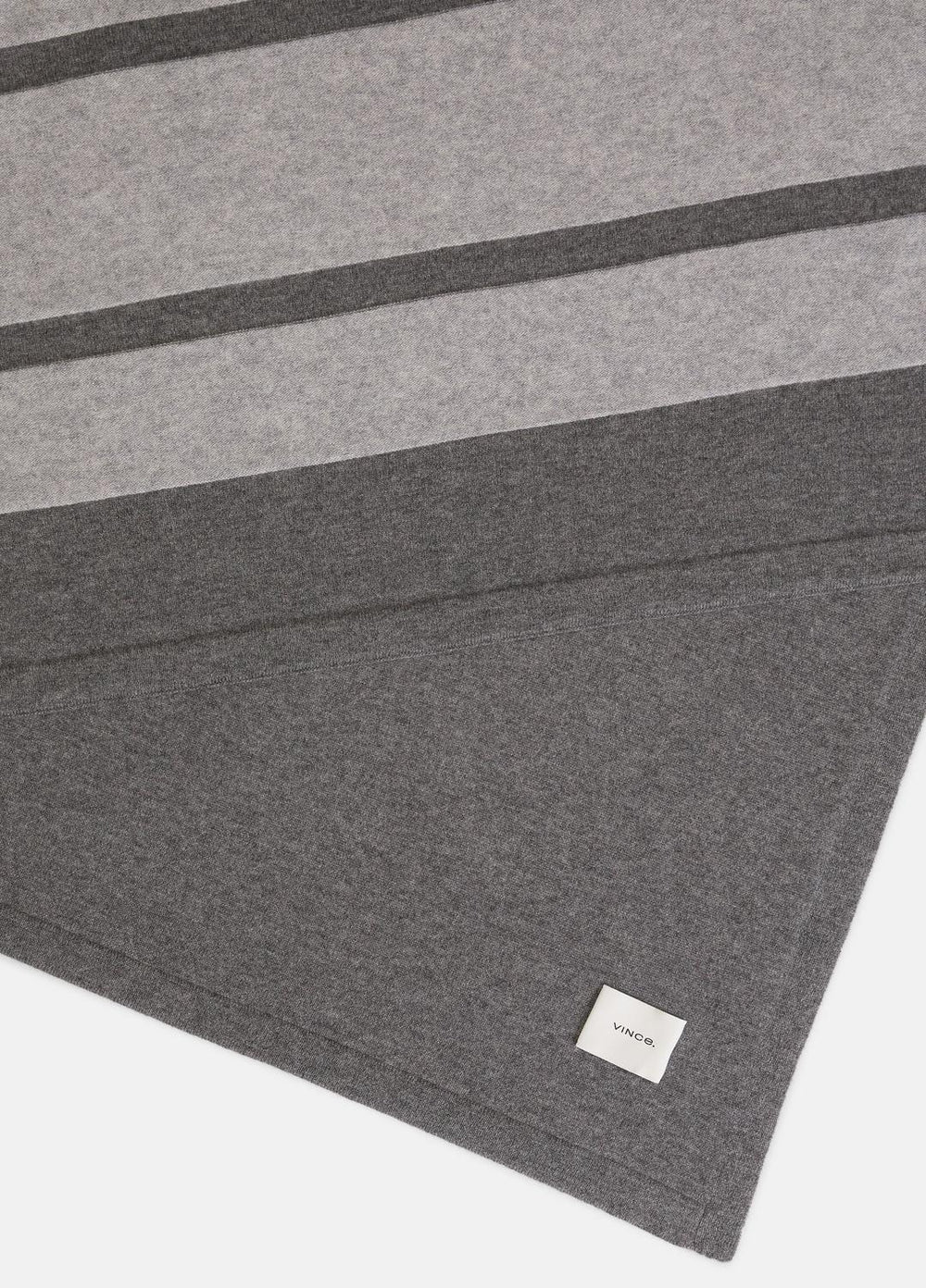 Cashmere Jersey Stripe Throw in Pillows & Blankets - MEDIUM HEATHER GREY | VINCE Women