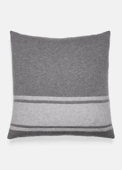 Cashmere Jersey Stripe Pillow in Pillows & Blankets - MEDIUM HEATHER GREY | VINCE Women