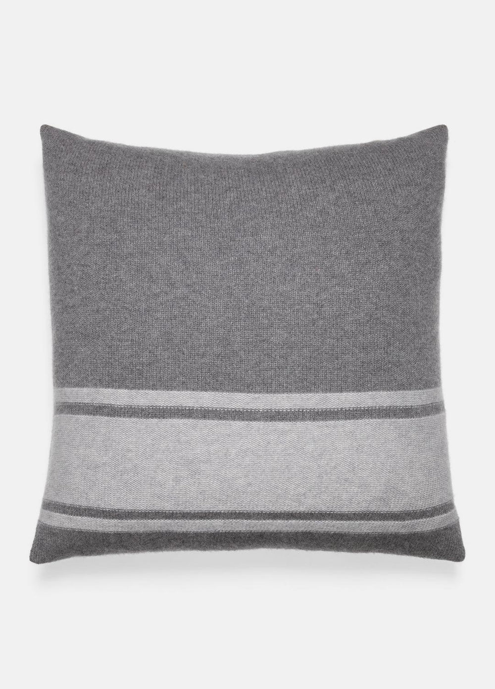 Cashmere Jersey Stripe Pillow in Pillows & Blankets - MEDIUM HEATHER GREY | VINCE Women
