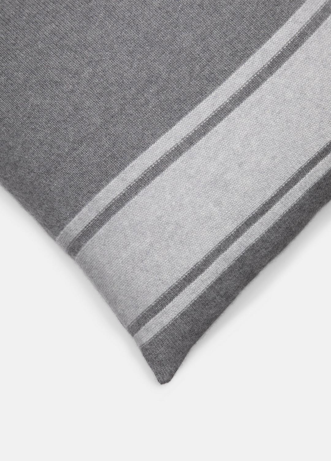 Cashmere Jersey Stripe Pillow in Pillows & Blankets - MEDIUM HEATHER GREY | VINCE Women