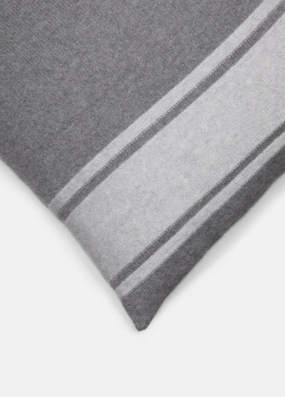 Cashmere Jersey Stripe Pillow in Pillows & Blankets - MEDIUM HEATHER GREY | VINCE Women